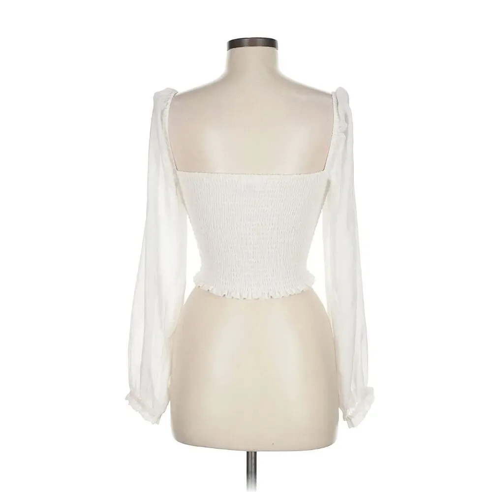 Aritzia Wilfred Saga Blouse in Light Birch EUC